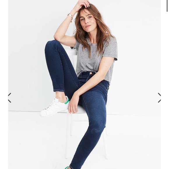 MADEWELL women's 10" high rise high waisted slim skinny dark denim jeans SIZE 28 - Picture 1 of 10
